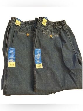 GEORGE Relaxed Fit Elastic Waist Jeans - Dark Blue